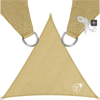 vela ombreggiante triangolare in polietilene, beige - telo ombreggiante, ombreggiante, telo vela ombreggiante - 360 x 360 x 360 cm - beige