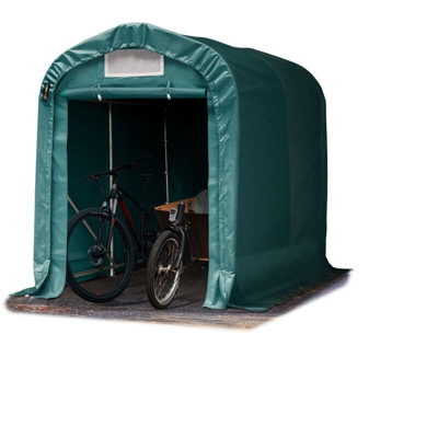 Tenda Garage 1,6 x 2,4m Tenda per il bestiame Tenda Capannone in PVC ca. 550 g/m² e stabile costruzione in acciaio verde