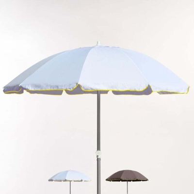 Ombrellone Mare Spiaggia 220 Cm in Cotone Pesante Antivento Ed Limitata Roma Fluo | Bianco