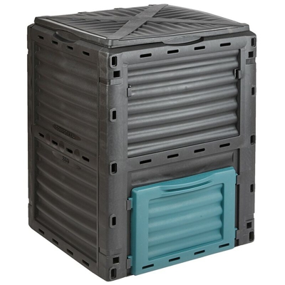 Compostiera di 300 L con Coperchio - Ideale per Rifiuti di Casa e del Giardino