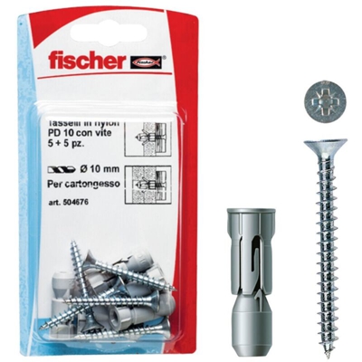 Fischer - TASSELLO CON VITE PER CARTONGESSO BLISTER 4 PZ TASSELLO CON VITE PER CARTONGESSO BLISTER 5 PZ | PZ