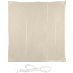 Relaxdays - Tenda a Vela Quadrata, Idrorepellente, Anti UV, Corde di Supporto, da Terrazza e Giardino, LxP: 5x5 m, Beige en oferta