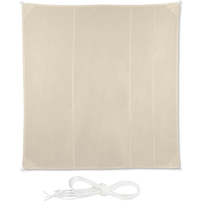 Relaxdays - Tenda a Vela Quadrata, Idrorepellente, Anti UV, Corde di Supporto, da Terrazza e Giardino, LxP: 5x5 m, Beige
