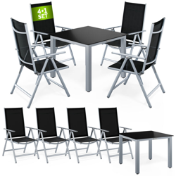 Deuba Tavolo e Sedie da Giardino Alluminio Bern 5 pz Schienale Regolabile Set da Pranzo Esterno Argento precio