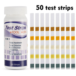 5 in 1 piscina SPA strisce cloro reattivo pH alcalinita della durezza dell'acqua test strisce Healthwater piscina 50Pcs en oferta