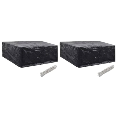 vidaXL Coperture Arredi Giardino in Polyrattan 8 Occhielli 2pz 260x260x90 cm - Nero