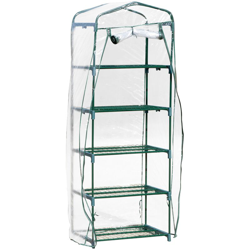 Outsunny Mini Serra da Giardino e Terrazza a 5 Ripiani, Acciaio e PVC en oferta