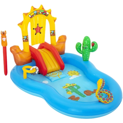 Piscina Gonfiabile Playcenter Selvaggio West Bambini 264x188 con Scivolo Doccia