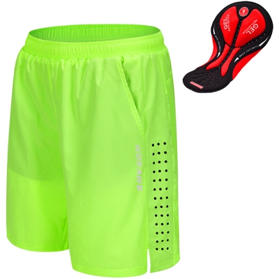 Pantaloncini da bici da uomo con imbottitura in gel 3D e fodera in rete Pantaloncini da bicicletta larghi e traspiranti ad asciugatura rapida