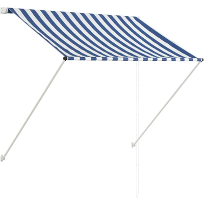 vidaXL Tenda da Sole Retrattile 150x150 cm Blu e Bianco - Multicolore