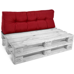 Spalliera cuscini per bancali/pallet di legno - Style qualità Beautissu Rosso, 120x40x20 cm en oferta