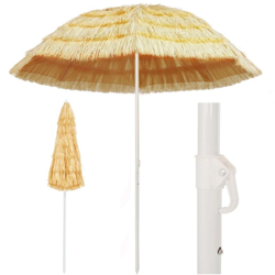Ombrellone da Spiaggia 240 cm in Stile Hawaiano - Beige - Vidaxl características