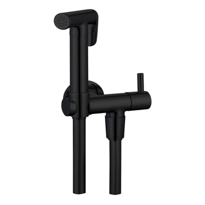 Boxlum - Kit idroscopino nero blackmix tondo doccetta wc shut-off monogetto con leva