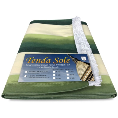TENDA SOLE DA ESTERNO GIARDINO BALCONE MESSICO VERDE confezionata LARGA 2 METRI Cm. 200 x 350
