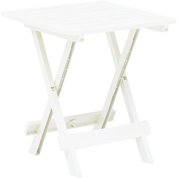 vidaXL Tavolo da Giardino Pieghevole 45x43x50 cm in Plastica Bianco - Bianco precio