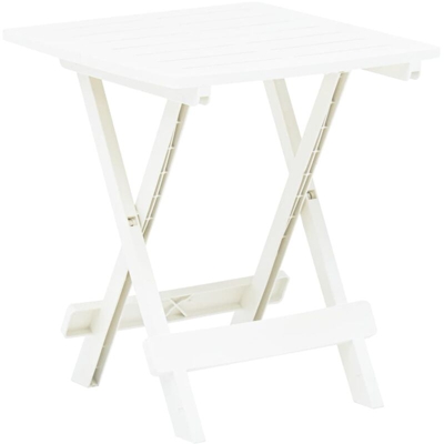 vidaXL Tavolo da Giardino Pieghevole 45x43x50 cm in Plastica Bianco - Bianco