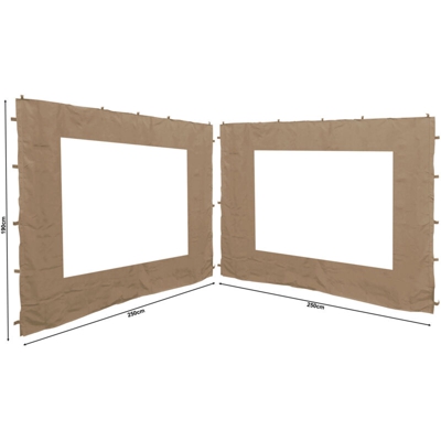 2 pareti Laterali per Gazebo da Giardino, Anticato, 3 x 3 m, Parete Laterale, Beige