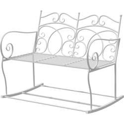 Panchina a Dondolo da Giardino stile Shabby in Ferro, Bianco, 102x74.5x78cm - Outsunny precio