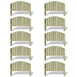 Pannelli di Recinzione per Prato 10 pz in Legno 55 cm - Marrone - Youthup en oferta