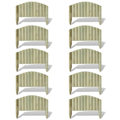 Pannelli di Recinzione per Prato 10 pz in Legno 55 cm - Marrone - Youthup