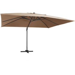 Ombrellone a Sbalzo con LED Palo in Alluminio 400x300 cm Talpa - Marrone - Vidaxl precio