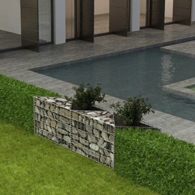Gabbione in Rete in Acciaio Zincato 120x30x50 cm - Argento - Youthup
