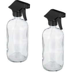 Relaxdays - Spruzzino Nebulizzatore, Set 2x500 ml Bottiglie Spray Vuote, Vaporizzatore Parrucchieri, Pulizia, Trasparente en oferta