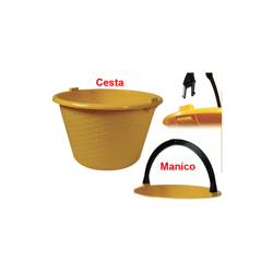 cesto agricolo 15 lt manico in plastica fisso secchio con foro centrale per raccolta uva pomodori frutta verdura - Ecoplast en oferta