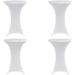 Coperture Verticali per Tavolo 4 pz ?70 cm Bianco Elastico - Bianco - Youthup precio
