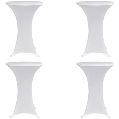 Coperture Verticali per Tavolo 4 pz ?70 cm Bianco Elastico - Bianco - Youthup