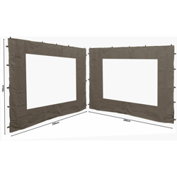 2 pareti Laterali per Gazebo da Giardino, Anticato, 3 x 3 m, Parete Laterale, Beige-grigio en oferta