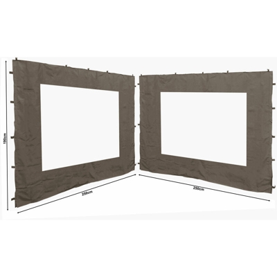 2 pareti Laterali per Gazebo da Giardino, Anticato, 3 x 3 m, Parete Laterale, Beige-grigio