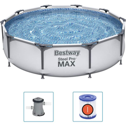 Set Piscina Steel Pro MAX 305x76 cm - Grigio - Bestway en oferta