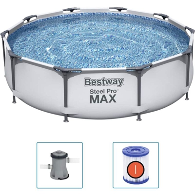 Set Piscina Steel Pro MAX 305x76 cm - Grigio - Bestway