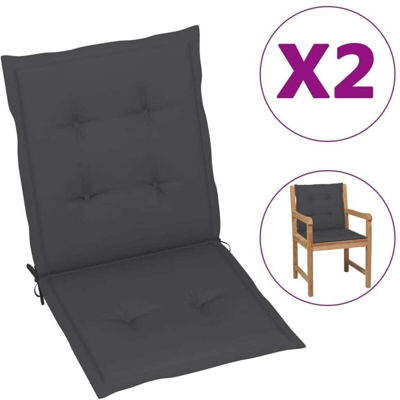 Cuscini per Sedie da Giardino 2 pz Antracite 100x50x4 cm - Antracite - Vidaxl