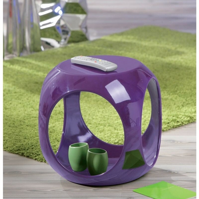 Bricoshop24 - Tavolino da Caffe Viola Plastica da Esterno Contenitore Salotto Tavolo Giardino