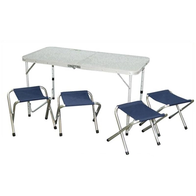 Set pic nic tavolo pieghevole 120 x 60 x 70 + 4 sedie pieghevoli