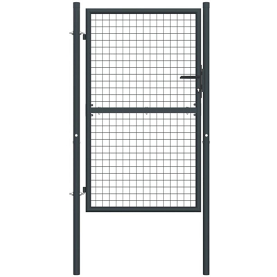 Cancello per Giardino in Acciaio Zincato Grigio 100x200 cm