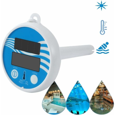 Termometro per piscina solare, termometro digitale ad energia solare Piscina per laghetto senza fili Poolometro LCD per piscina Termometro solare