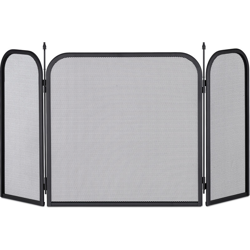 Griglia Parascintille per Camino in Acciaio, 3 Pezzi, Protezione per Stufa e Caminetti, HxL: 52,5x97 cm, Nero en oferta