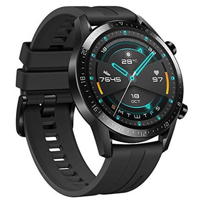 Watch GT 2 Impermeabile 5ATM Display 1.39'' 4GB Bluetooth e GPS per Fitness con Pedometro e Cardiofrequenzimetro 46 mm Taglia L Nero Opaco - Italia