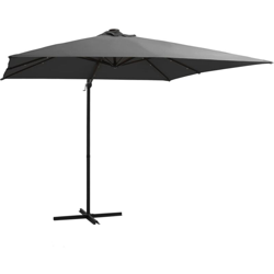 Ombrellone a Sbalzo LED e Palo in Acciaio 250x250 cm Antracite - Antracite - Vidaxl precio