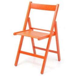 Sedia pieghevole in faggio di alta qualita colore arancio 43x48xh.79 cm precio