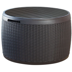 Baule cassapanca tavolino in resina 140 lt keter marrone effetto rattan esterno en oferta