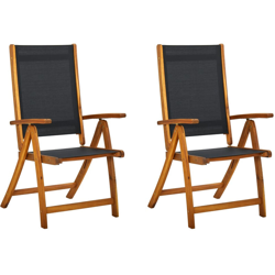 Sedie da Giardino Pieghevoli 2 pz Massello d'Acacia e Textilene en oferta