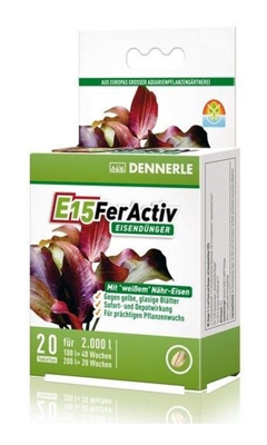 E15 Feractiv 20 compresse - Fertilizzante a base di Ferro - Dennerle