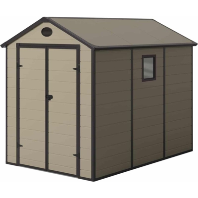 Casetta in Resina Graciella Ecru /Marrone 5,23 m² Ext. 278x188x225 cm - Gardiun