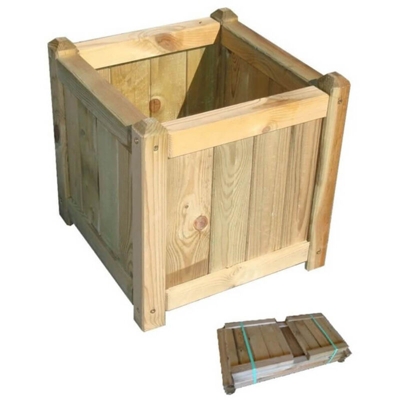 Fioriera Da Esterno In Legno Di Pino Impregnato In Autoclave Cm 40 X 40 X 40 H Per Giardino Terrazzo