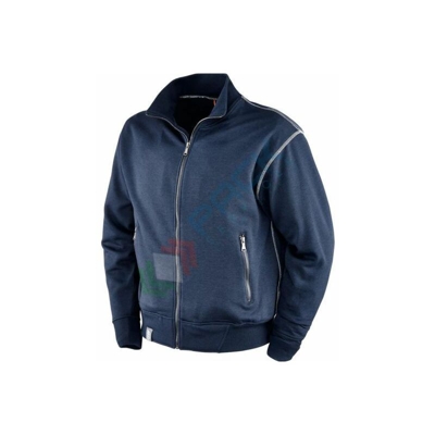 Felpa da lavoro con zip, 65% poliestere - 35% cotone, 290 gr, colore blu, taglia S (Taglia S - Blu)