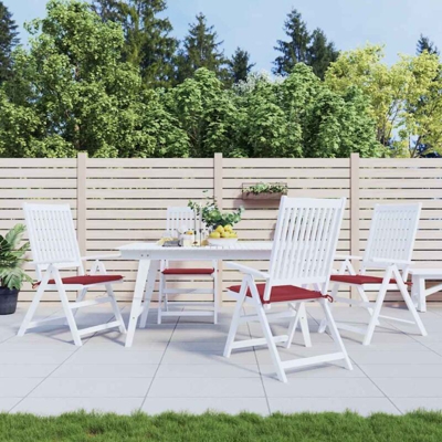 vidaXL Cuscini Sedie da Giardino 4 pz Rosso Vino 40x40x4 cm in Tessuto - Rosso